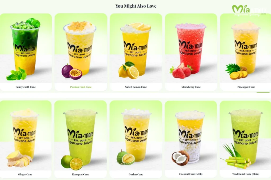 A diverse menu of fruit-infused sugarcane juice