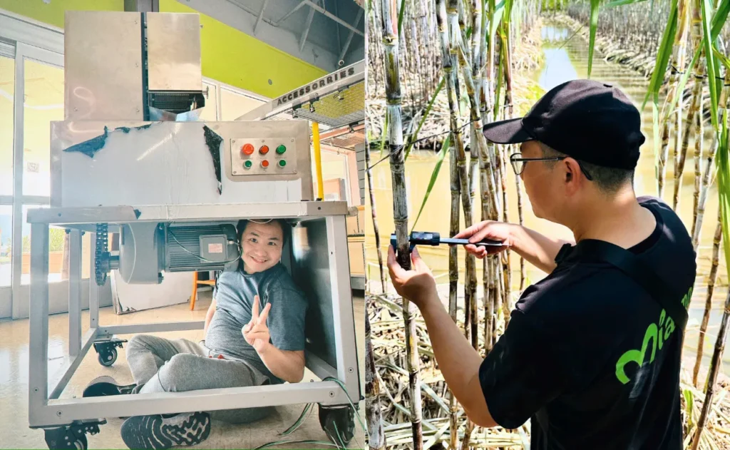 Mr. Nhat Dinh researches sugarcane varieties and sugarcane juicers